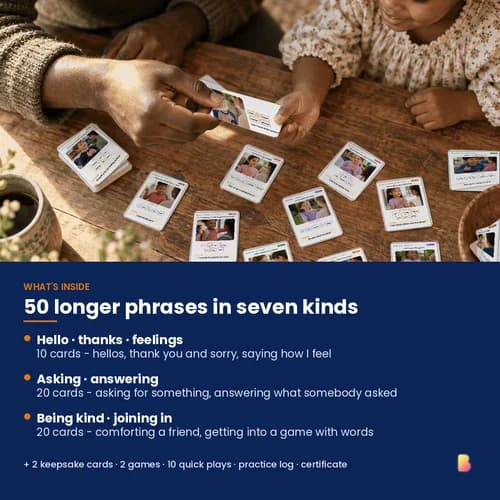 Say It Step by Step: Longer Phrases — 50 Printable Phrase-Building Picture Cards (5–7 Words) for Growing Talkers – page 2 preview