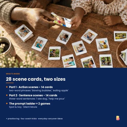 Say What You See Scene Cards — 28 Printable Scene Cards for Expressive Phrase and Sentence Practice – page 2 preview
