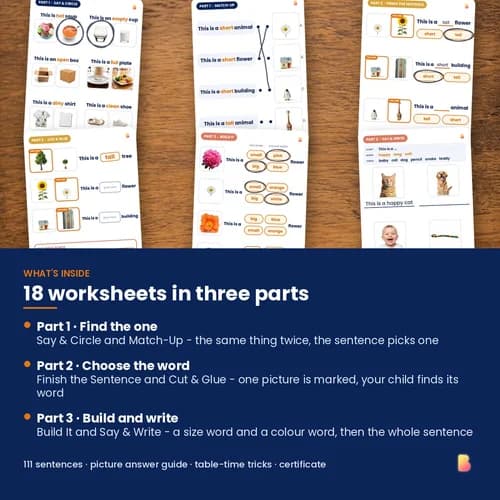 This One or That One Worksheets — 18 Printable Adjectives and Opposites Worksheets (111 Describing Word Activities) – page 2 preview