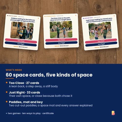 Too Close or Just Right? Judge Deck — 60 Printable Personal Space Cards with Paddles and Space Mat – page 2 preview