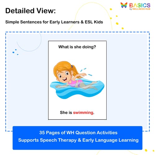 What Is She Doing? WH Questions & Action Verbs Printable – Learn Verbs & Sentence Formation preview 2