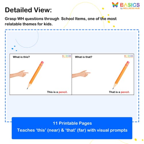 What is This and What is That? - School Items Learning PDF for Kids WH