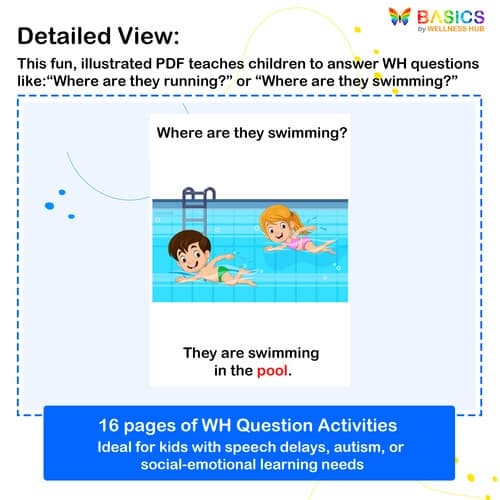 Where Are They? WH Questions with Illustrations – Printable PDF