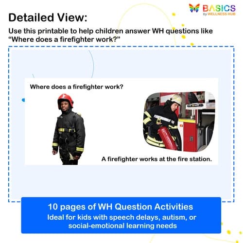 Where Do People Work? WH Questions – Printable Flashcards on Jobs & Places