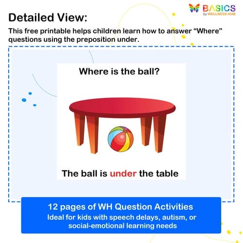 Where Is It? Prepositions – Under (Free Printable PDF)