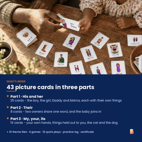 Whose Is It Cards — 43 Printable Possessive Pronoun Flashcards for His, Her, Their, My and Your – page 2 preview
