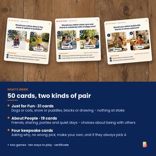 Would You Rather? First Choices — 50 Printable Picture Choice Cards for Kids to Give Reasons – page 2 preview