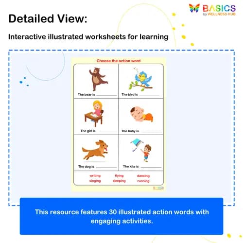 Action Words Worksheets: Identify Verbs with Illustrated Activities preview 2