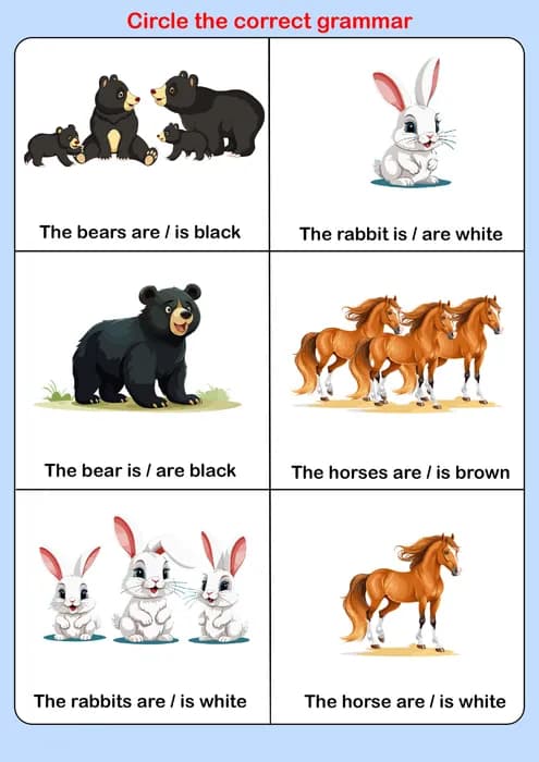 Circle the Correct Grammar – Colors (Is/Are) for Kids-PDF2