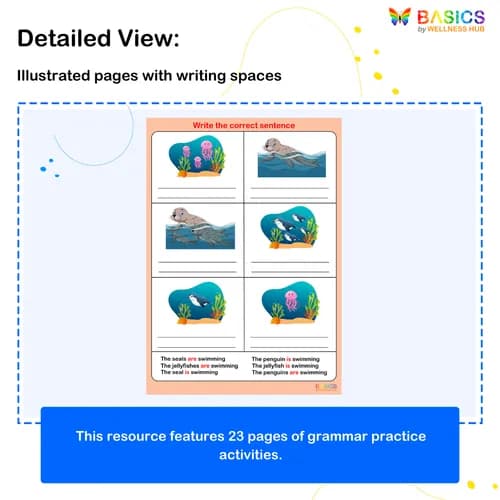 Write the Correct Grammar: Select and Write Sentences (Is/Are)