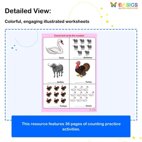 Write the Correct Number of Objects – Counting Worksheets for Kids