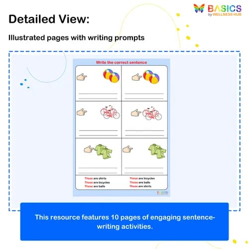 These & Those – Write the Correct Sentence: Printable PDF for Kids preview 2
