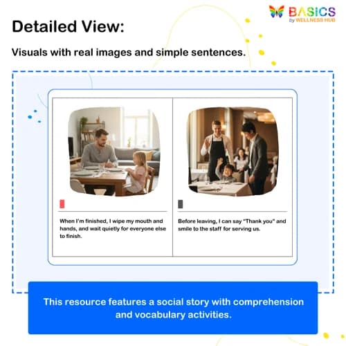 Eating at a Restaurant Social Story – Printable PDF for Kids preview 2