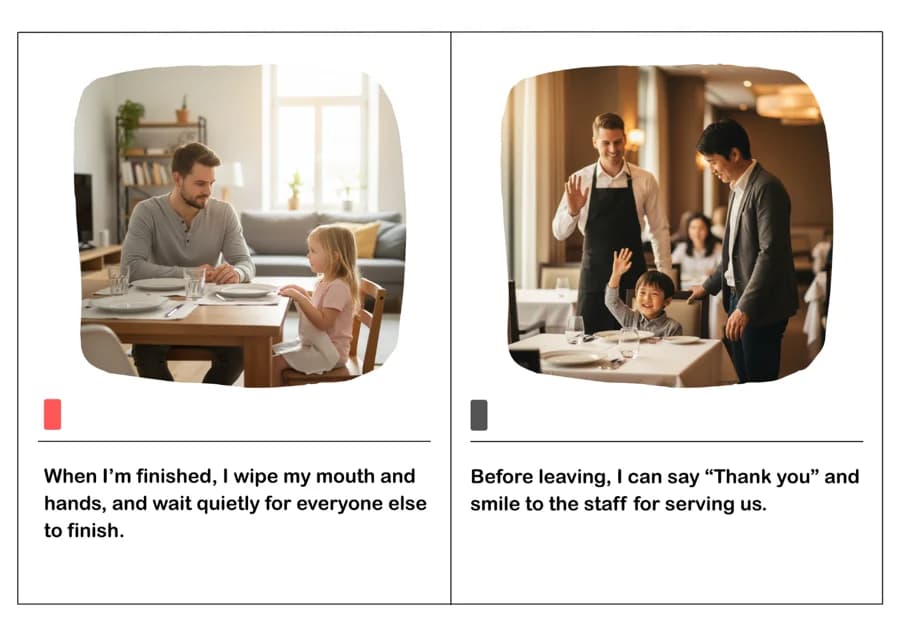 Eating at a Restaurant Social Story – Printable PDF for Kids-PDF2