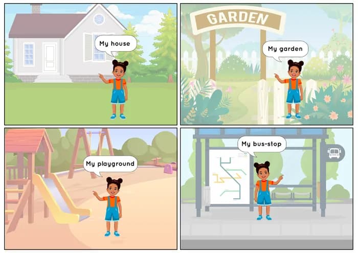 AFRICAN GIRL: Learn “My” with Everyday Objects – Printable PDF-PDF2