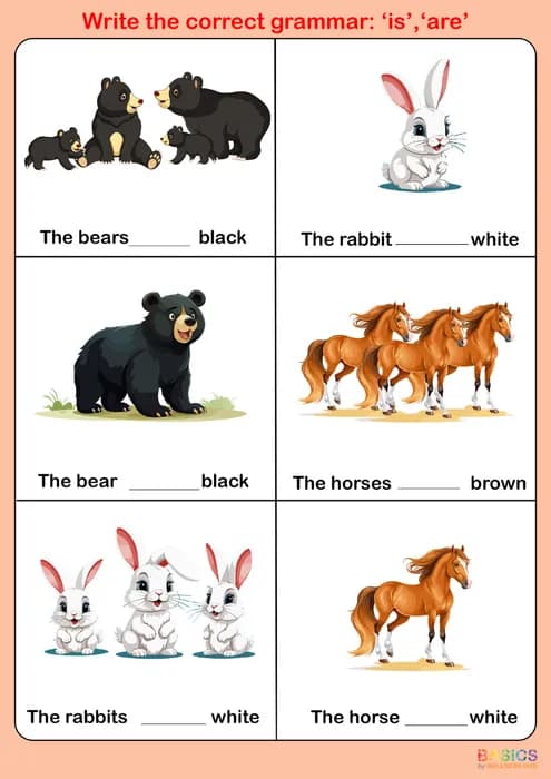 Write the Correct Grammar – Colors (Is/Are) for Kids-PDF2