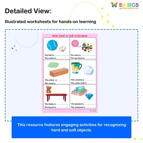 Hard and Soft Objects Worksheets – Printable PDF for Kids