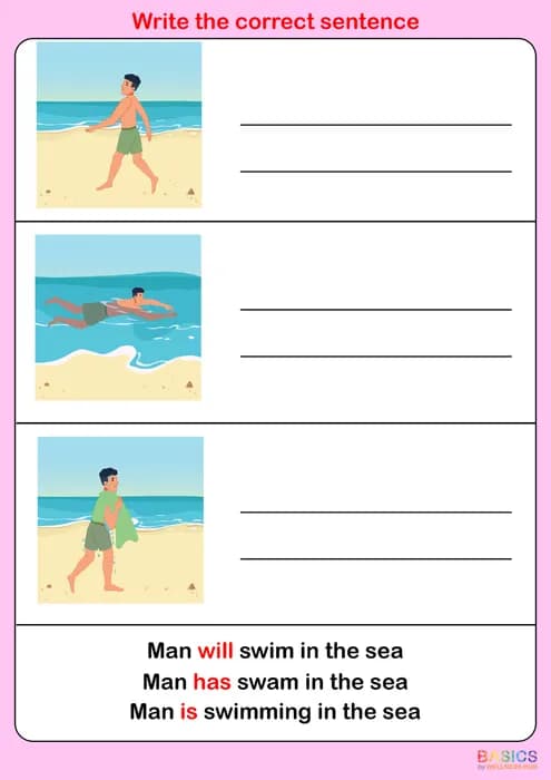Write the Correct Helping Verb: Is vs Will – Printable PDF Activity-PDF2