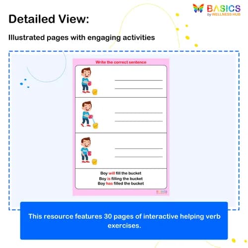 Write the Correct Helping Verb: Is vs Will – Printable PDF Activity preview 2