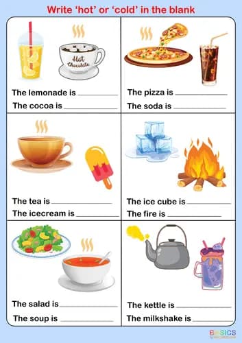 Hot and Cold Objects Activity: Printable PDF for Kids-PDF2