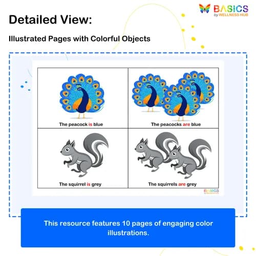 IS / ARE – With Colors: Printable PDF for Learning Singular and Plural preview 2