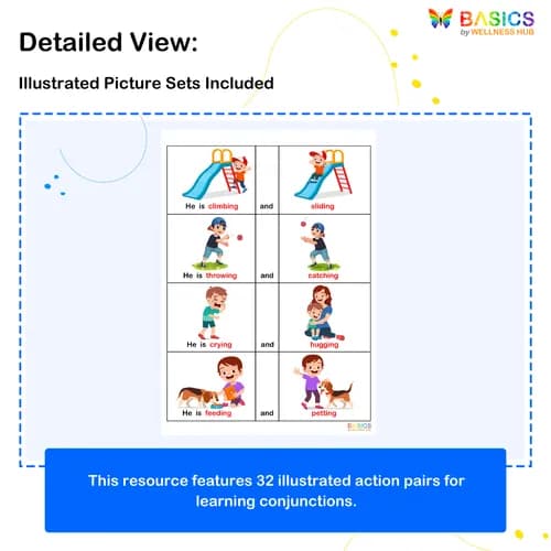 Conjunctions: Join Actions with 'And' – Printable PDF for Kids