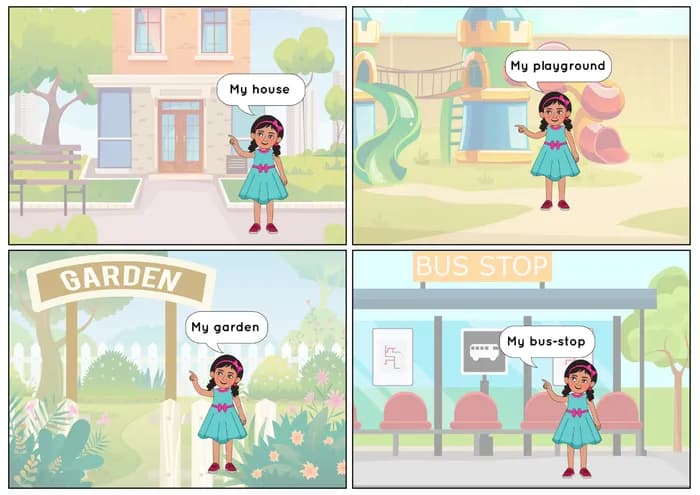 INDIAN GIRL: Learn “My” with Everyday Objects – Printable PDF-PDF2