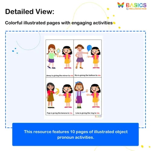 Object Pronouns: She (Giving to Me) – Printable PDF for Kids