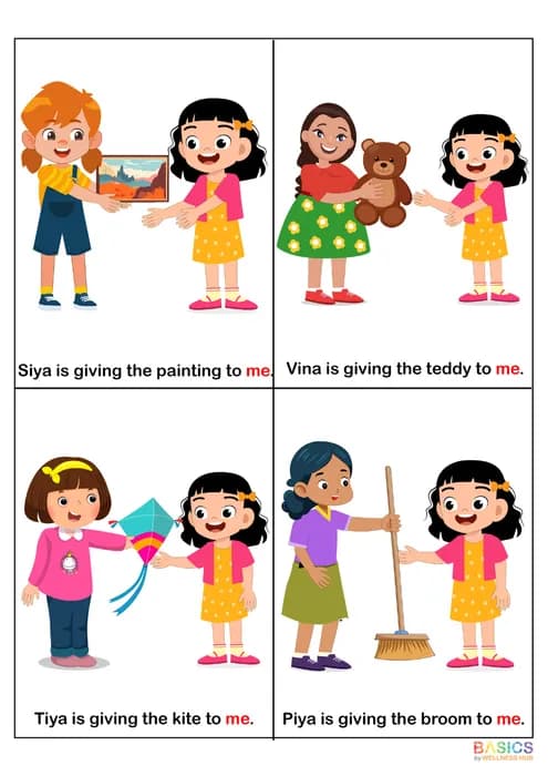 Object Pronouns: She (Giving to Me) – Printable PDF for Kids-PDF2
