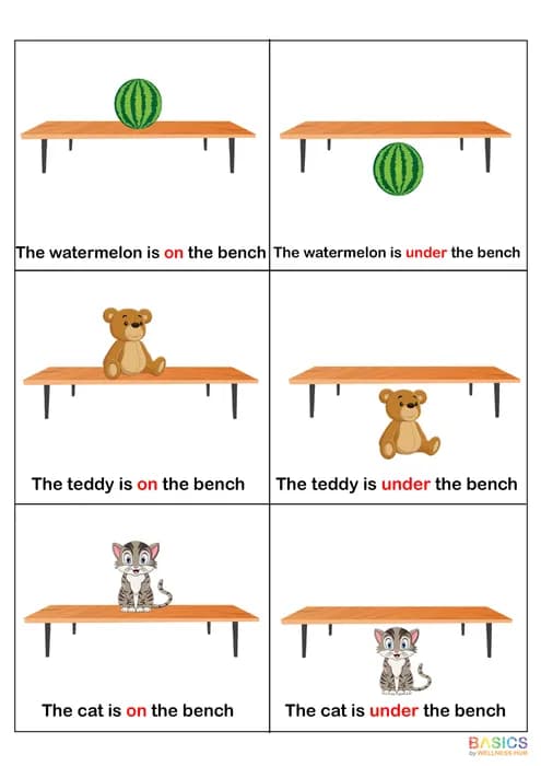 ON & UNDER: Basic Object Position – Printable PDF for Kids-PDF2