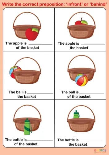 In Front and Behind Preposition Activity: Printable PDF for Kids-PDF2