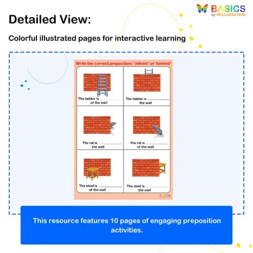 In Front and Behind Preposition Activity: Printable PDF for Kids