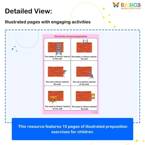 In Front and Behind: Preposition Practice for Kids (Printable PDF)