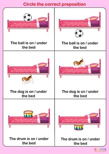 On and Under Prepositions Activity: Printable PDF for Kids-PDF2
