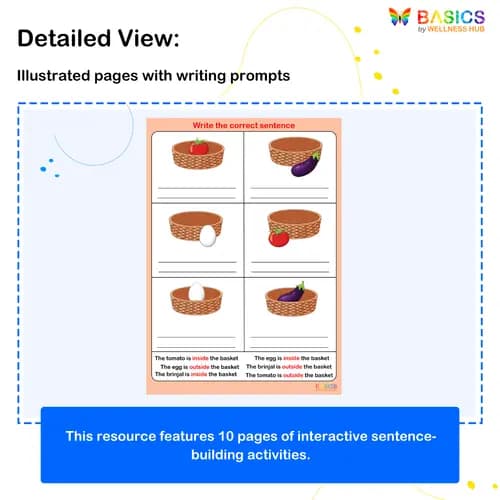 Inside and Outside Sentence Writing Activity – Printable PDF