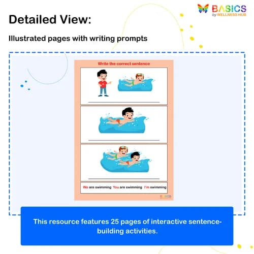 I’M, YOU, WE – Write the Correct Sentence: Sentence Construction PDF preview 2