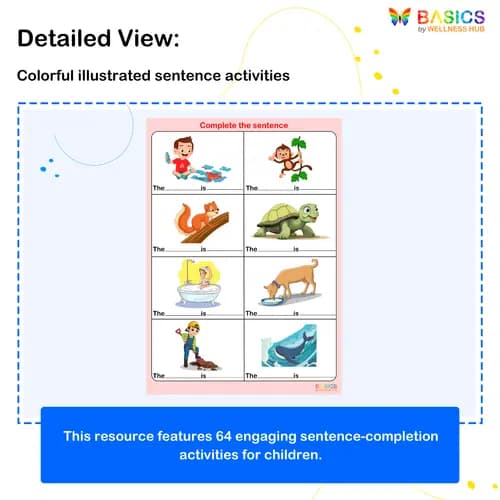 Sentence Completion Activities: Subject and Action for Kids