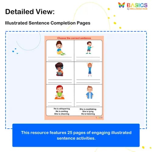Sentence Completion Activities: Illustrated PDF for Kids