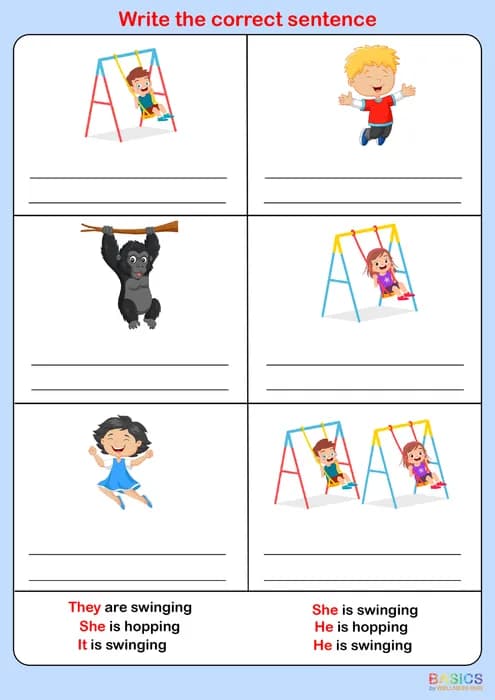 HE, SHE, THEY, IT – Write the Correct Sentence: Printable PDF for Kids-PDF2