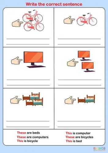 This and These Sentence Builder: Printable PDF for Kids-PDF2