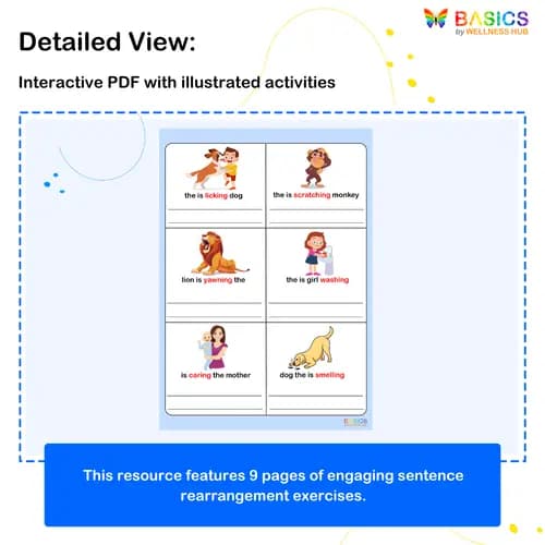 Sentence Rearrangement Activities: Picture-Based Sentence Structure Practice