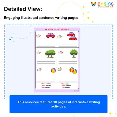 Using That and Those: Sentence Writing Activity for Kids