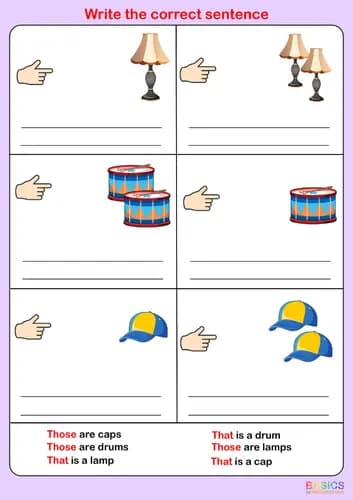 Using That and Those: Sentence Writing Activity for Kids-PDF2