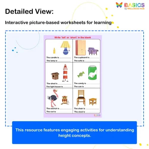 Tall and Short Comparison Worksheets: Fun Activities for Kids