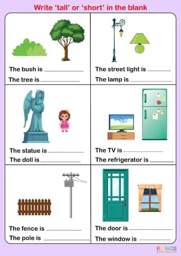 Tall and Short Comparison Worksheets: Fun Activities for Kids-PDF2