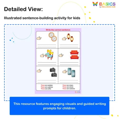 These & Those – Write the Correct Sentence: Printable PDF for Kids
