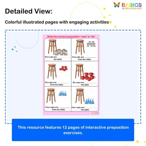 Near and Far Preposition Practice: Printable PDF for Kids