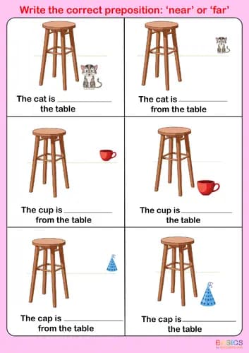 Near and Far Preposition Practice: Printable PDF for Kids-PDF2