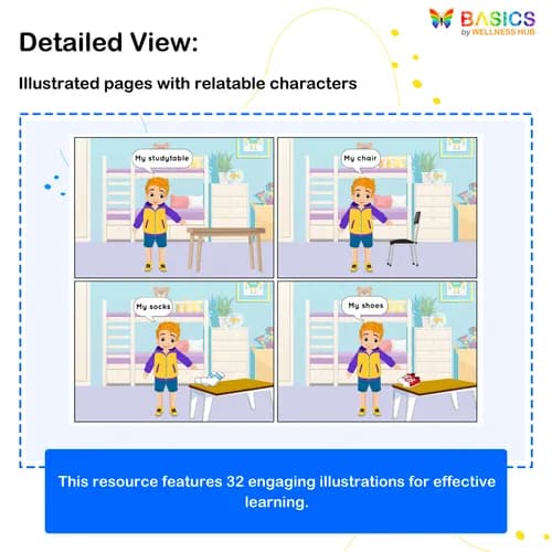 CAUCASIAN BOY: Learn “My” with Everyday Objects – Printable PDF