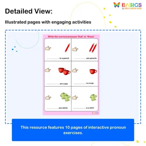 That and Those Pronoun Practice: Fill-in-the-Blank Worksheets